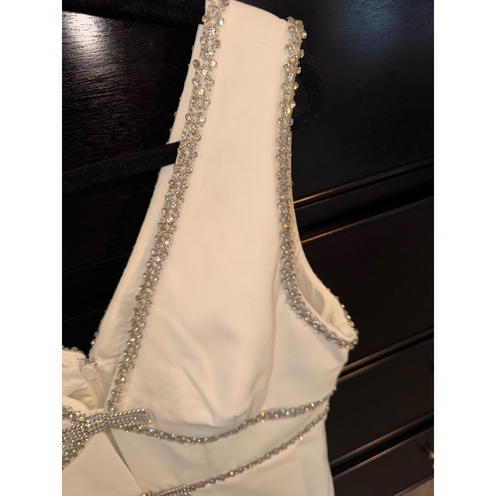 Self Portrait Mini Dress Sleeveless Rhinestone Detail Party Cocktail NWT - Picture 11 of 13